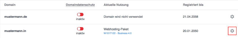 Original-Screenshot: checkdomain, Schritt 3